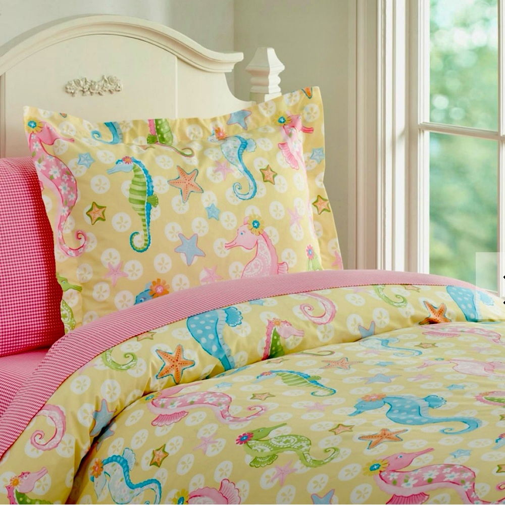 Pottery Barn Kids Seahorse Duvet and Sham set